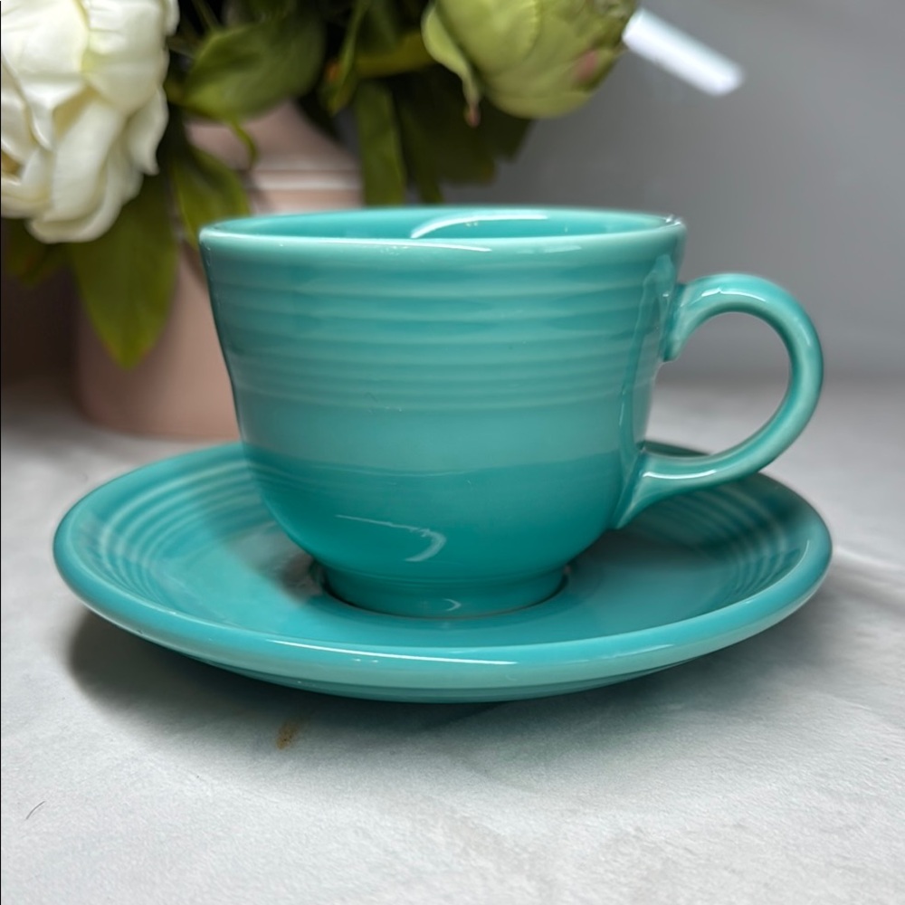 Fiesta Turquoise Tea Cup & Saucer
